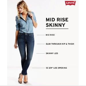 Levi Strauss Mid Rise Skinny Jeans size 14